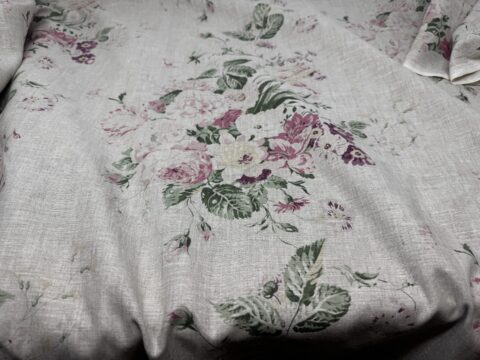 Cabbages and Roses Constance Multi on Natural Linen