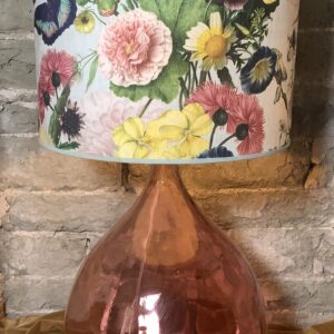 62 cm Garaffa Bottle Pink Lamp with cream flex